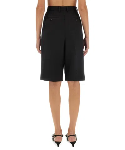 Dolce & Gabbana Tuxedo Knee-length Bermuda Shorts With Side Stripes In Black