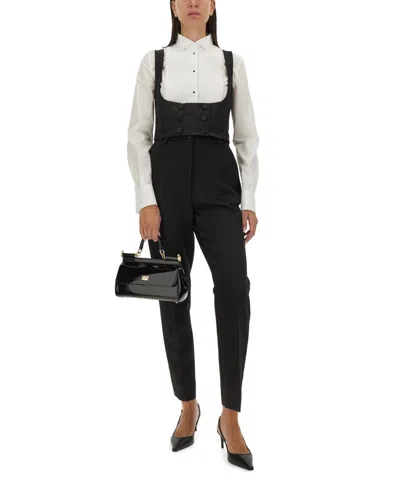Dolce & Gabbana Double-breasted Tuxedo Vest In Black