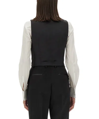 Dolce & Gabbana Double-breasted Tuxedo Vest In Black