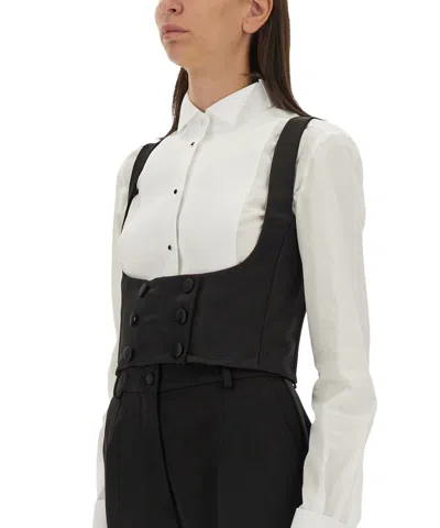 Dolce & Gabbana Double-breasted Tuxedo Vest In Black