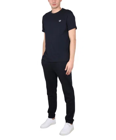 Fred Perry Logo-embroidered Cotton T-shirt In Black
