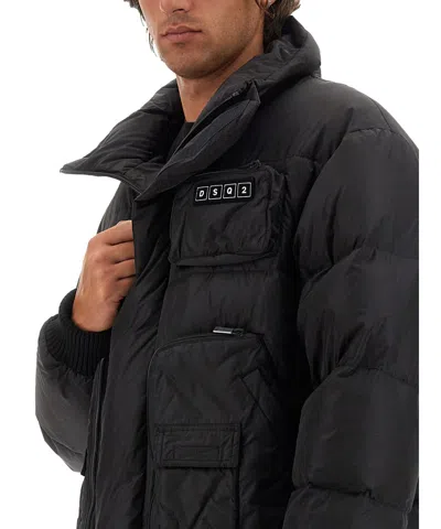 Dsquared2 Dsquared Men Down Jacket With Logo In Black