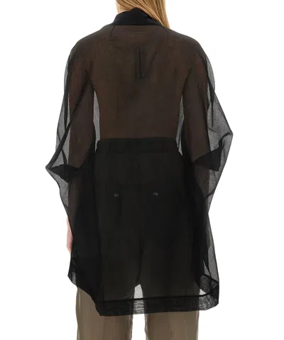 Rick Owens Hollywood Claudette Silk Chiffon Tunic In Black