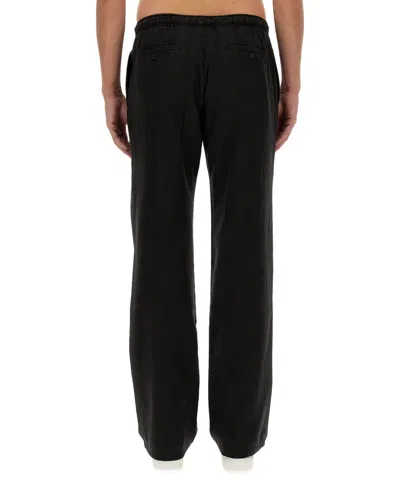 Palm Angels Black Pxp Washed Palm Chino Trousers