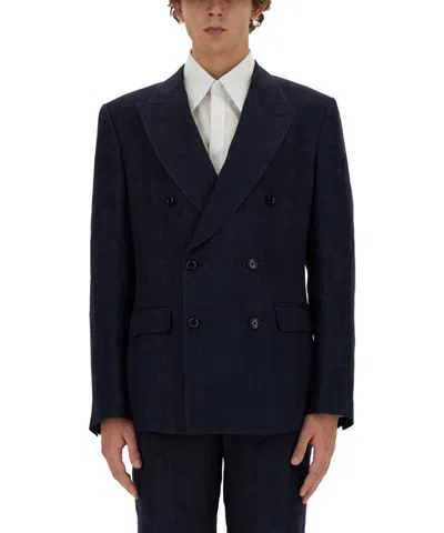 Dolce & Gabbana Double-breasted Jacket In Blue
