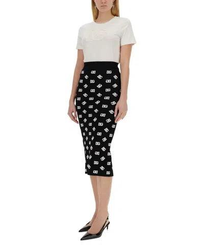 Dolce & Gabbana Logo Midi Skirt