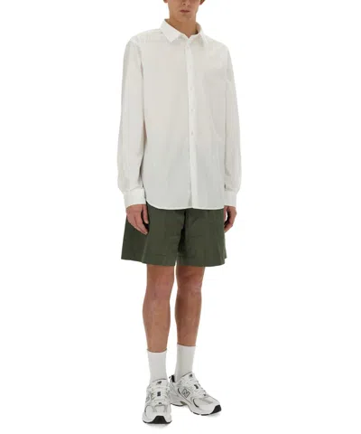 Aspesi Poplin Bermuda Shorts In Green