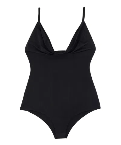 Magda Butrym Draped Neckline Swimsuit With High-cut Legs