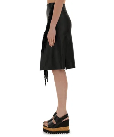 Stella Mccartney Fringed Alter Mat Skirt In Black