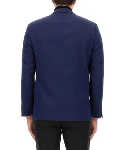 Hugo Boss Boss Double-breasted Jacket In Blue