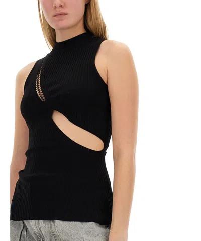 Attico Viscose Top In Black