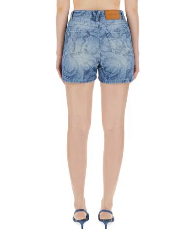Versace Women Denim Shorts In Blue