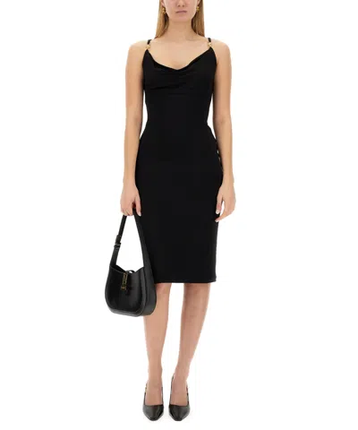 Versace La Medusa Midi Dress In Black