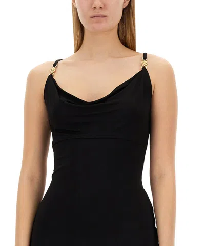 Versace La Medusa Midi Dress In Black