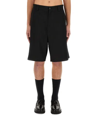 Moschino Couture Bermuda With Logo In Black