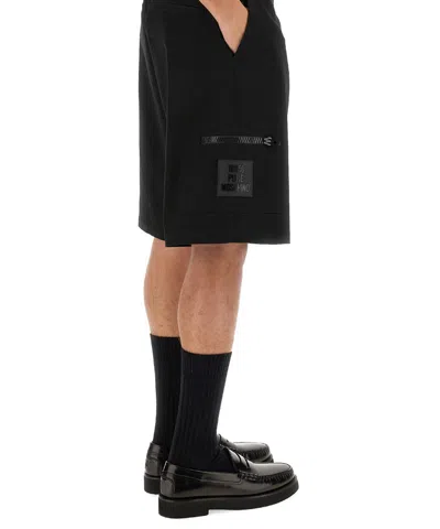 Moschino Couture Bermuda With Logo In Black