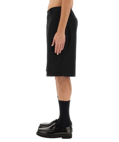 Moschino Couture Bermuda With Logo In Black