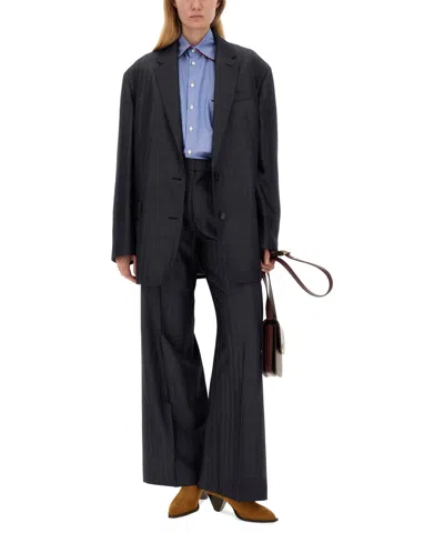 Etro Women's Pegasus Buttoned Over Jacket In Blue
