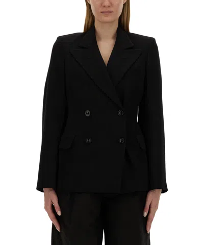 Maison Margiela Slim-fit Wool Jacket With A Fitted Waist In Black