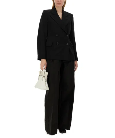 Maison Margiela Slim-fit Wool Jacket With A Fitted Waist In Black