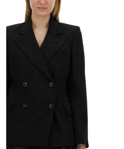 Maison Margiela Slim-fit Wool Jacket With A Fitted Waist In Black