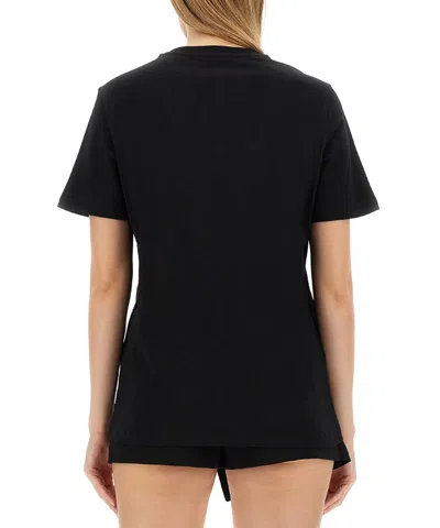 Moschino Black Regular Fit T-shirt With Logo And Heart Graphic