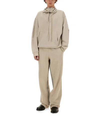 Helmut Lang Zippered Straight Leg Jogging Pants In Neutral