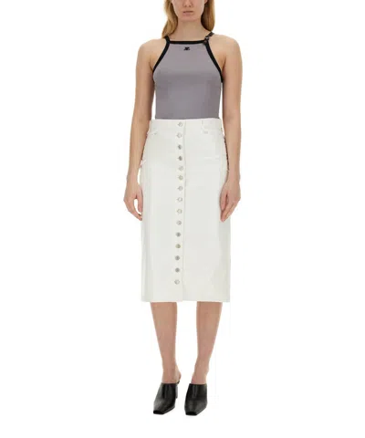 Courrèges Logo Tank Top In Gray