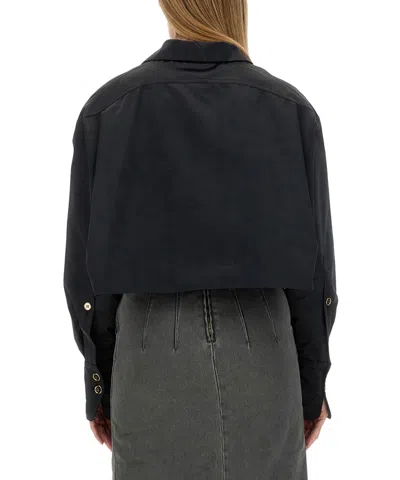 Patou Jacket Cropped Length Gold Buttons In Gray