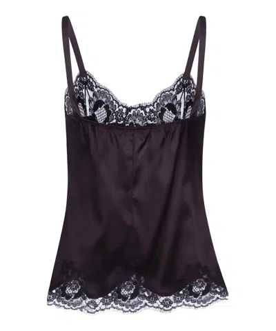 Dolce & Gabbana Lingerie Top In Satin And Lace