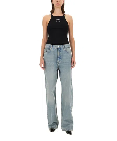 M05ch1n0 Jeans Tank Top With Logo In Black