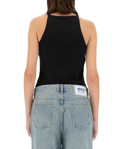M05ch1n0 Jeans Tank Top With Logo In Black