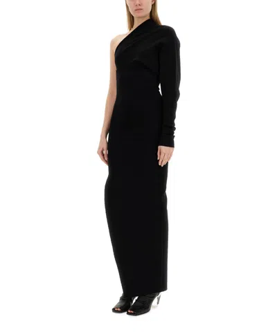 Rick Owens One-shoulder Column Maxi Dress In Black