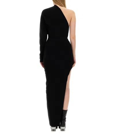 Rick Owens One-shoulder Column Maxi Dress In Black