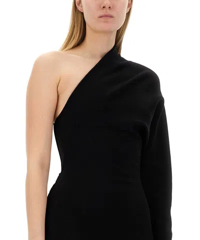 Rick Owens One-shoulder Column Maxi Dress In Black