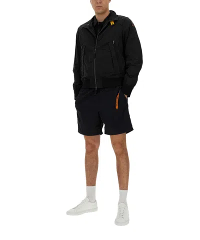 Parajumpers Gobi Black Nylon Jacket With Pockets In Black