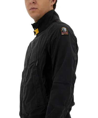 Parajumpers Gobi Black Nylon Jacket With Pockets In Black