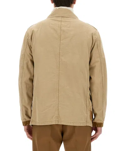 Fay Jacket With Contrast Detailing And Front Pocket In Neutral