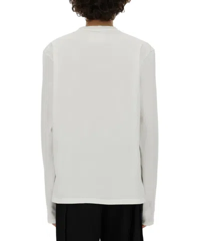Jil Sander Logo-printed Long-sleeved T-shirt In Neutral