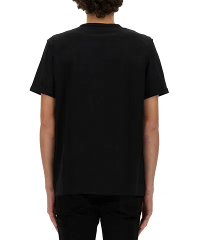 Fred Perry Logo-embroidered Cotton T-shirt In Black