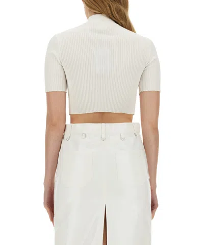 Courrèges Courregès Crop Top In White