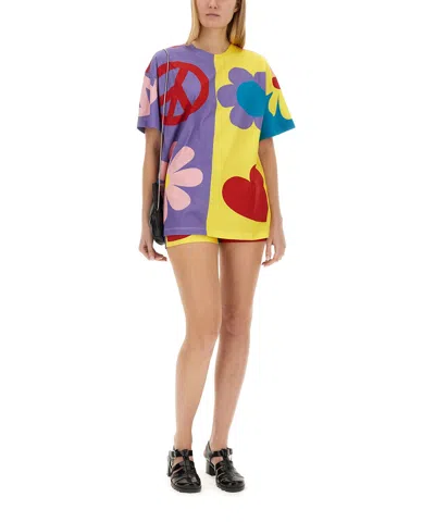 Moschino Jersey T-shirt Symbols In Multi