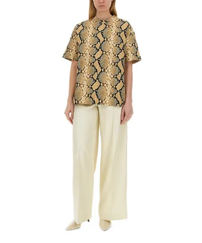 Jil Sander Relaxed Fit T-shirt With Snake Skin Motif
