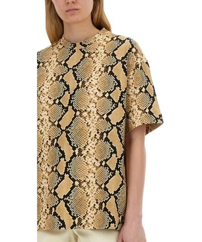 Jil Sander Relaxed Fit T-shirt With Snake Skin Motif