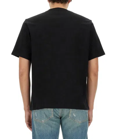 Amiri Black Crewneck T-shirt With Logo Lettering Print On The Front In Cotton Man