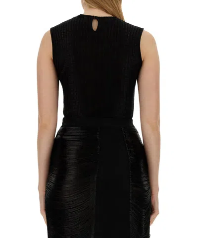 Alexander Mcqueen Women's Top Armor Stick Top In Black