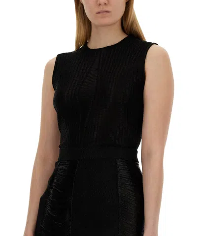 Alexander Mcqueen Women's Top Armor Stick Top In Black