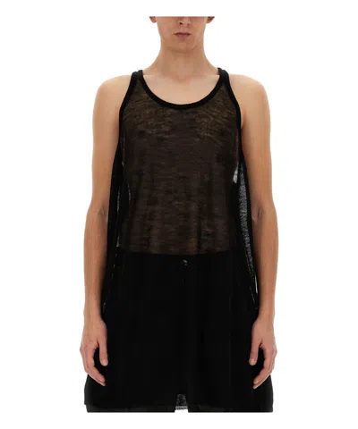 Rick Owens Men Knitted Tank Top In Black
