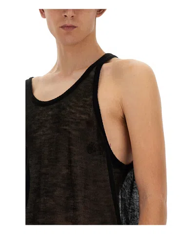 Rick Owens Men Knitted Tank Top In Black