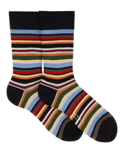 Paul Smith Men Sock Twxture Stripe In Black